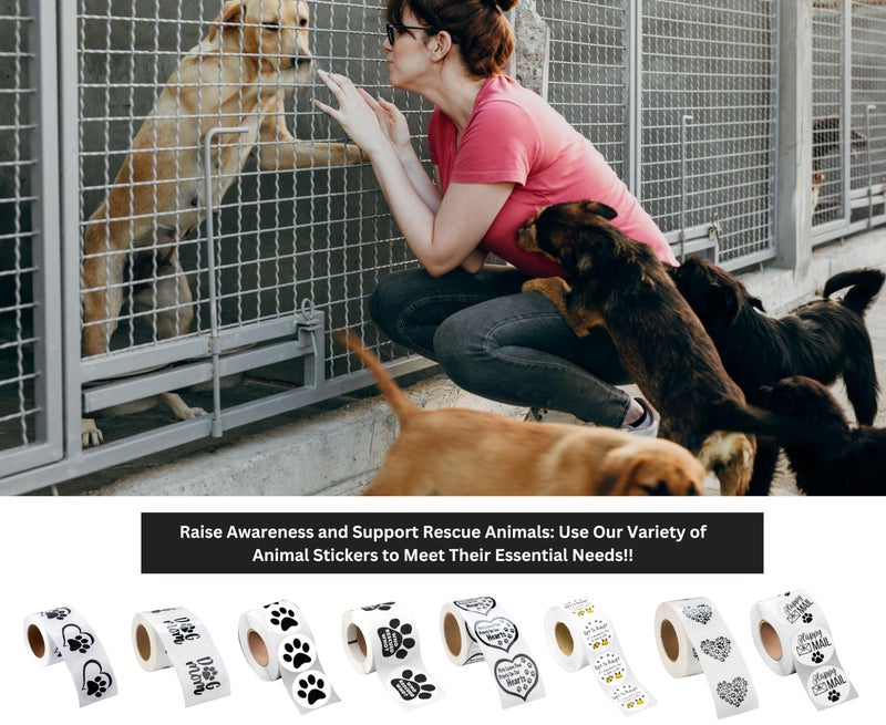 Fundraising For A Cause 250 Love Black Paw Print Animal Stickers for Animal Cruelty Awareness - Stickers for Pet Lovers, Pet Businesses, Animal Clinics, Labels, Scrapbooks and More! - Image 2